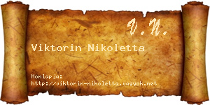 Viktorin Nikoletta névjegykártya